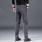 Men's jeans with fleece lining and thickened fabric